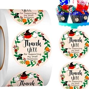 🆕 Halloween Thank you stickers 1.5 inch